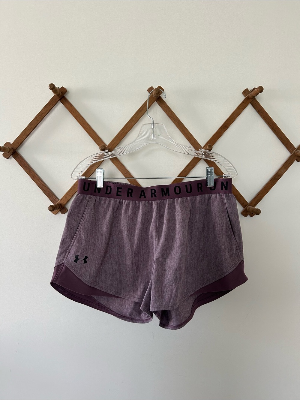 Under Armour Women's Plum Athletic Shorts with Branded Waistband